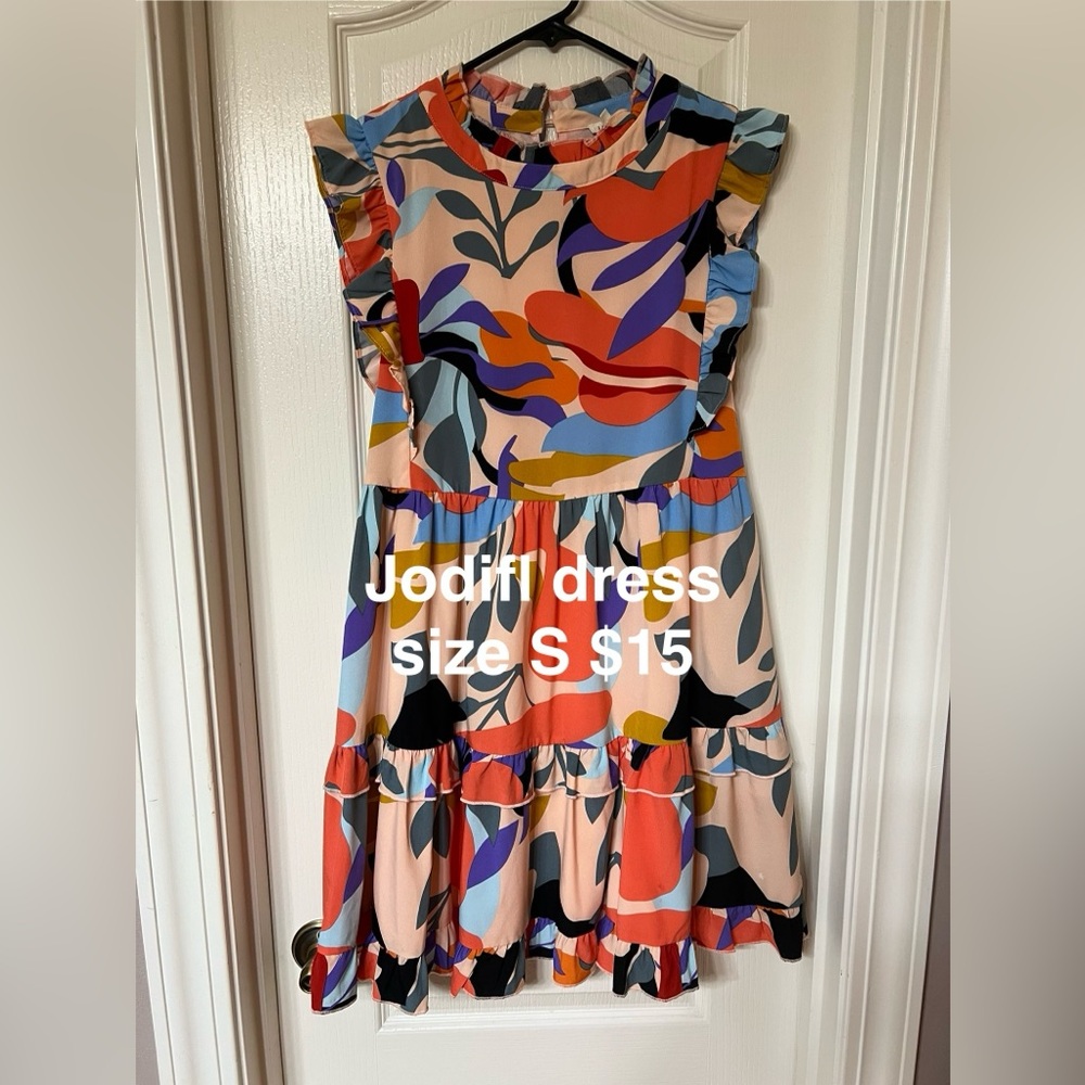 JODIFL Multicolor Abstract Pattern Dress